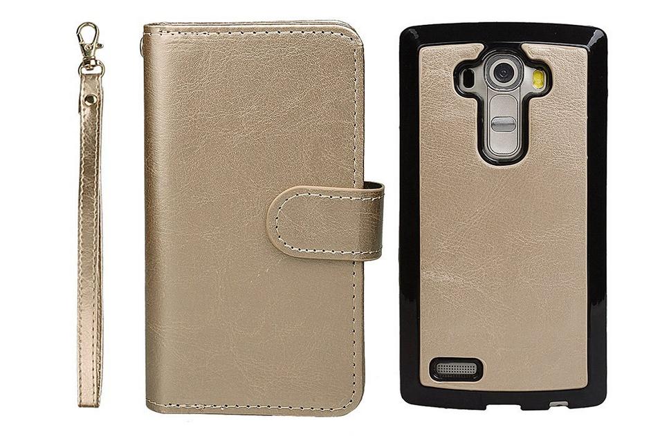 LG G4 double wallet leather case detachable