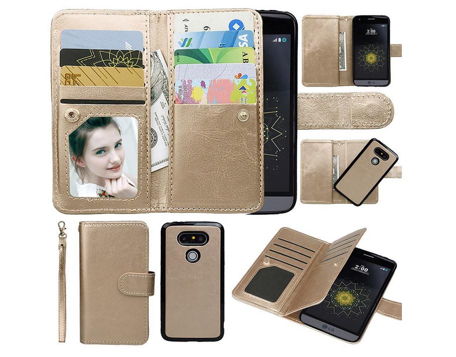 LG G5 double wallet leather case detachable