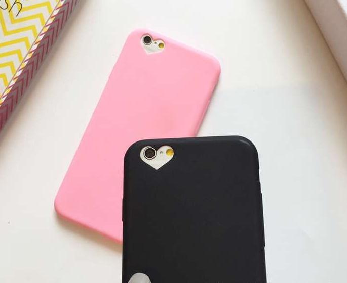 iPhone 6 Plus 6S Plus TPU case heart style camera hole Soft Gel Ultra Thin  case
