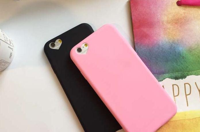 iPhone 6 Plus 6S Plus TPU case heart style camera hole Soft Gel Ultra Thin  case