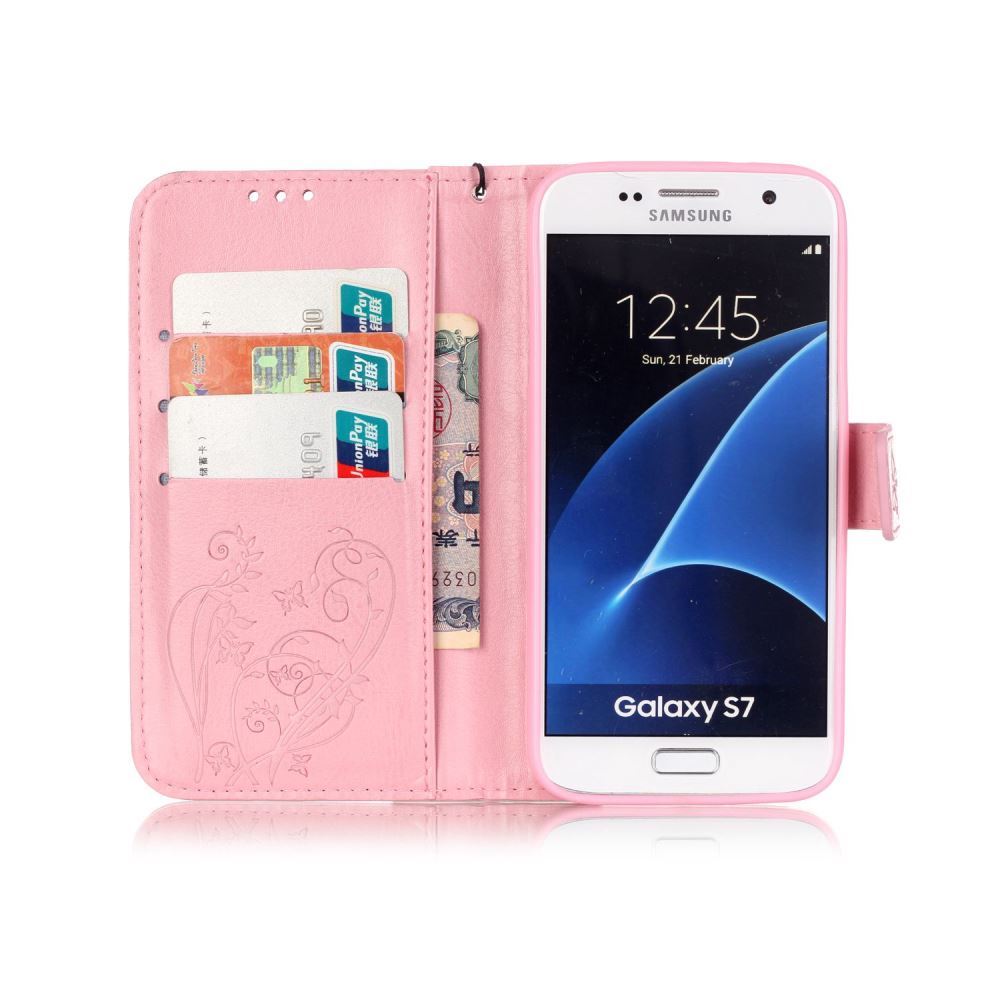 Samsung Galaxy S7 Case Premium leather Embossing wallet folio case Samsung Galaxy S7 Case Premium leather Embossing wallet folio case
