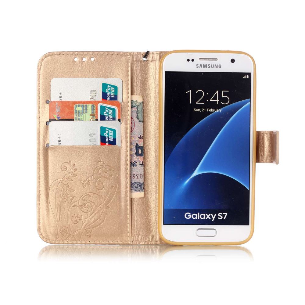 Samsung Galaxy S7 Case Premium leather Embossing wallet folio case