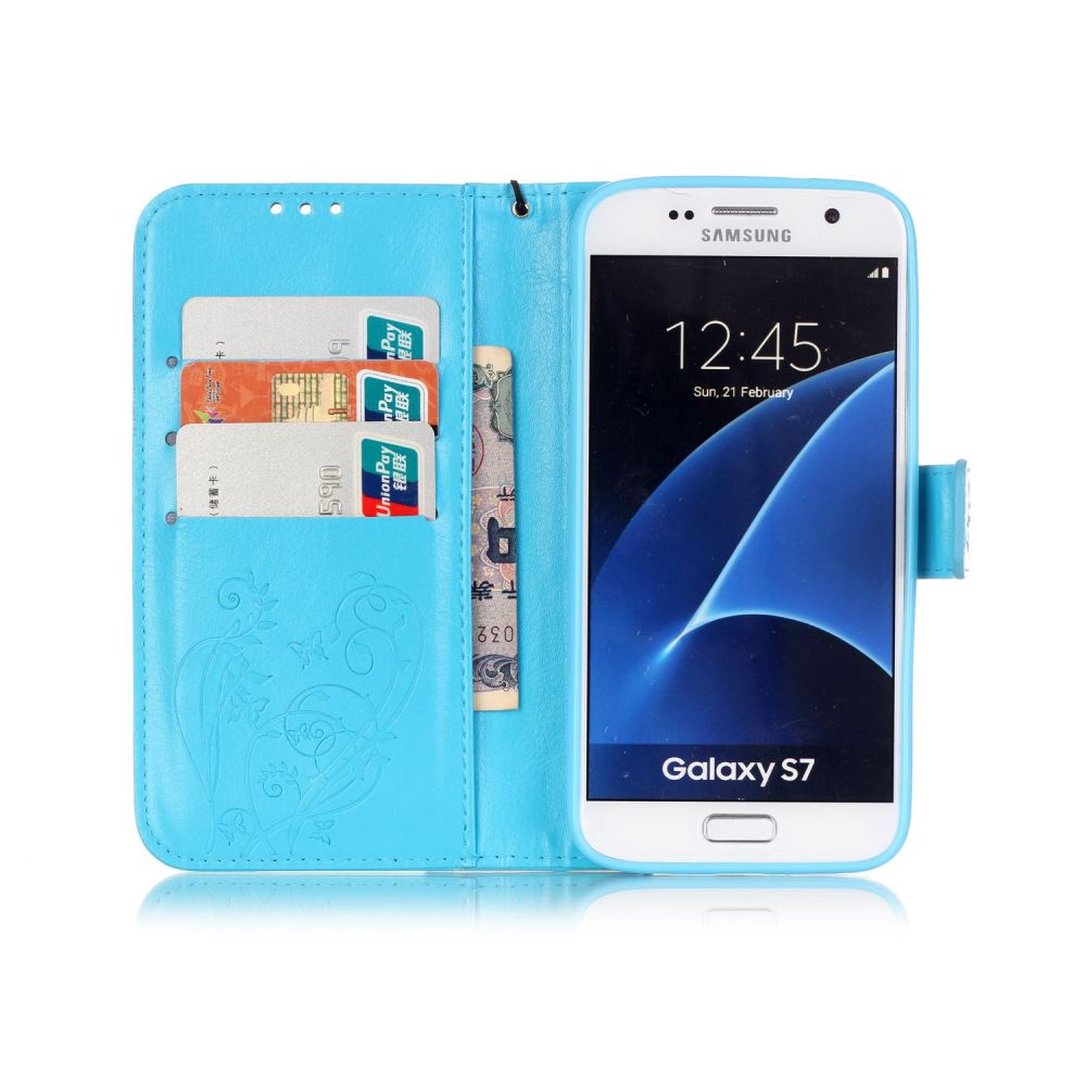 Samsung Galaxy S7 Case Premium leather Embossing wallet folio case