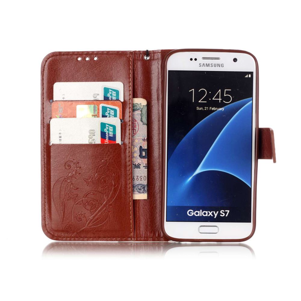 Samsung Galaxy S7 Case Premium leather Embossing wallet folio case