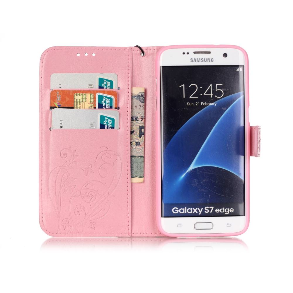 Samsung Galaxy S7 Edge Case Premium leather Embossing wallet folio case Samsung Galaxy S7 Edge Case Premium leather Embossing wallet folio case