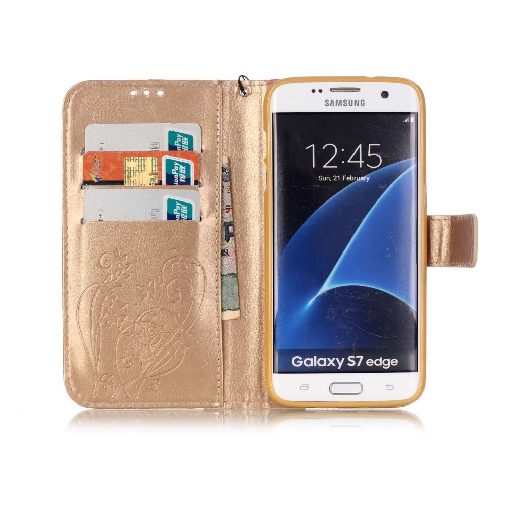 Samsung Galaxy S7 Edge Case Premium leather Embossing wallet folio case Samsung Galaxy S7 Edge Case Premium leather Embossing wallet folio case