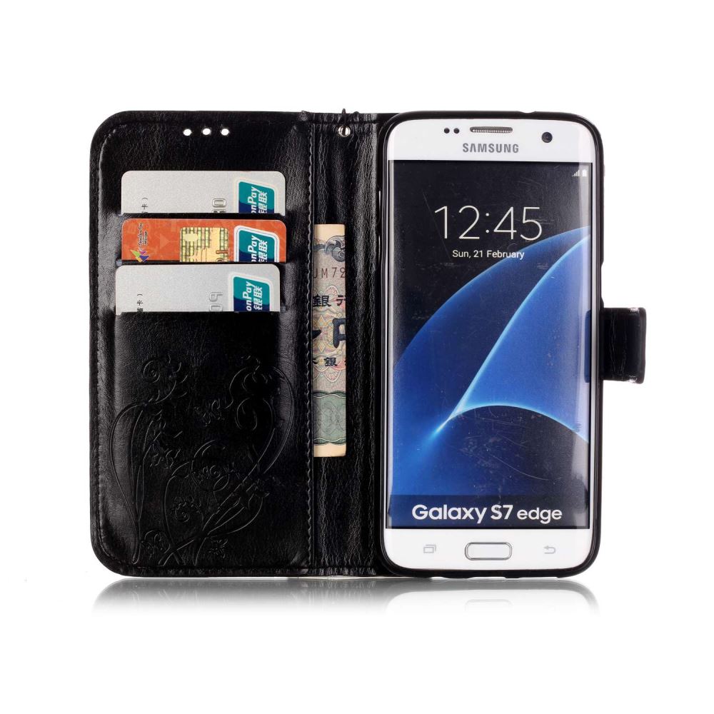 Samsung Galaxy S7 edge Case Premium leather Embossing wallet folio case