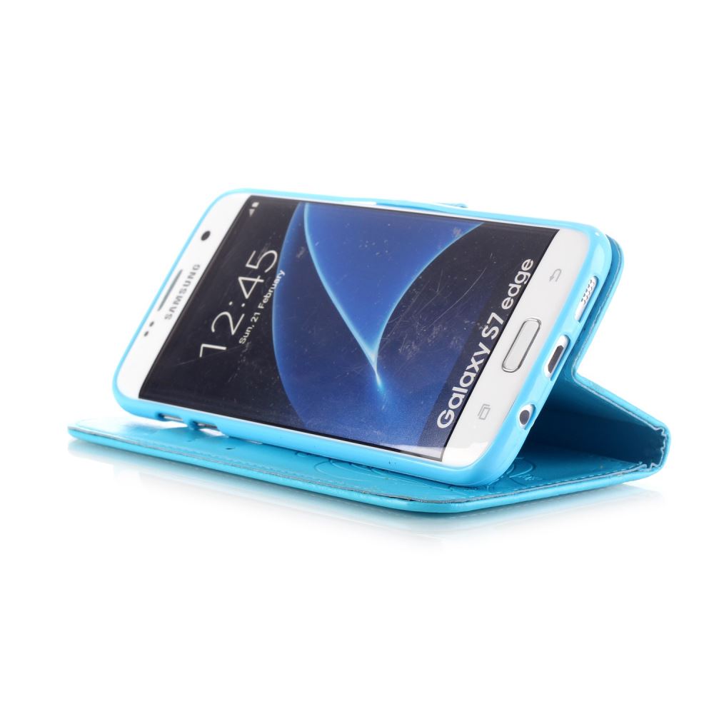 Samsung Galaxy S7 edge Case Premium leather Embossing wallet folio case