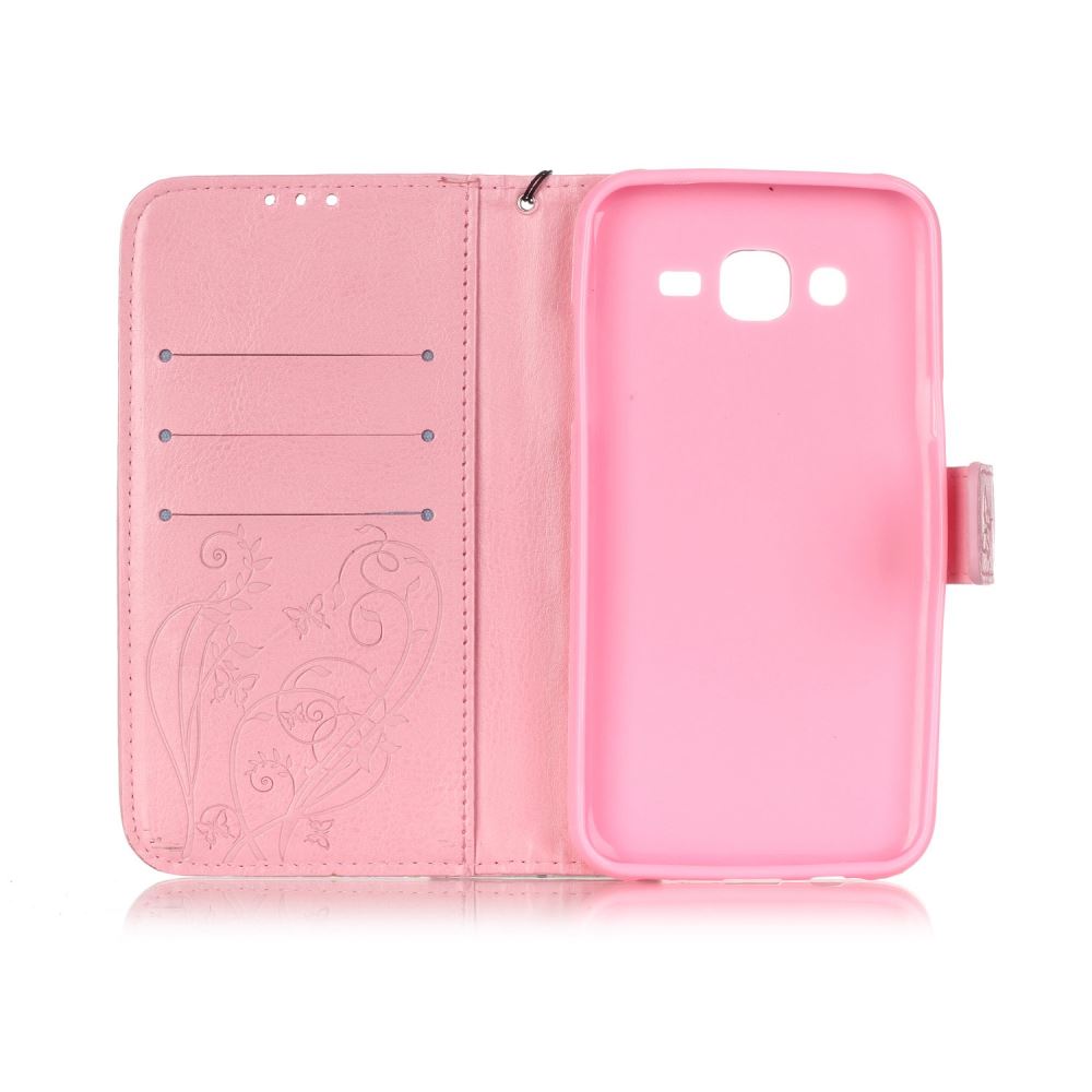 Samsung Galaxy J5 CASE Premium Leather Embossing wallet Folio case