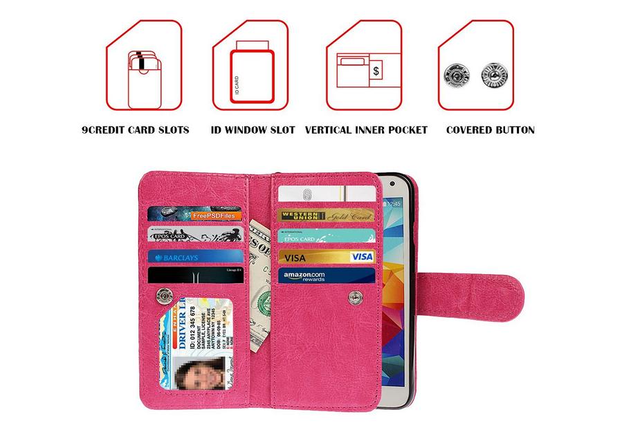 Galaxy S6 double wallet leather case detachable Galaxy S6 double wallet leather case detachable