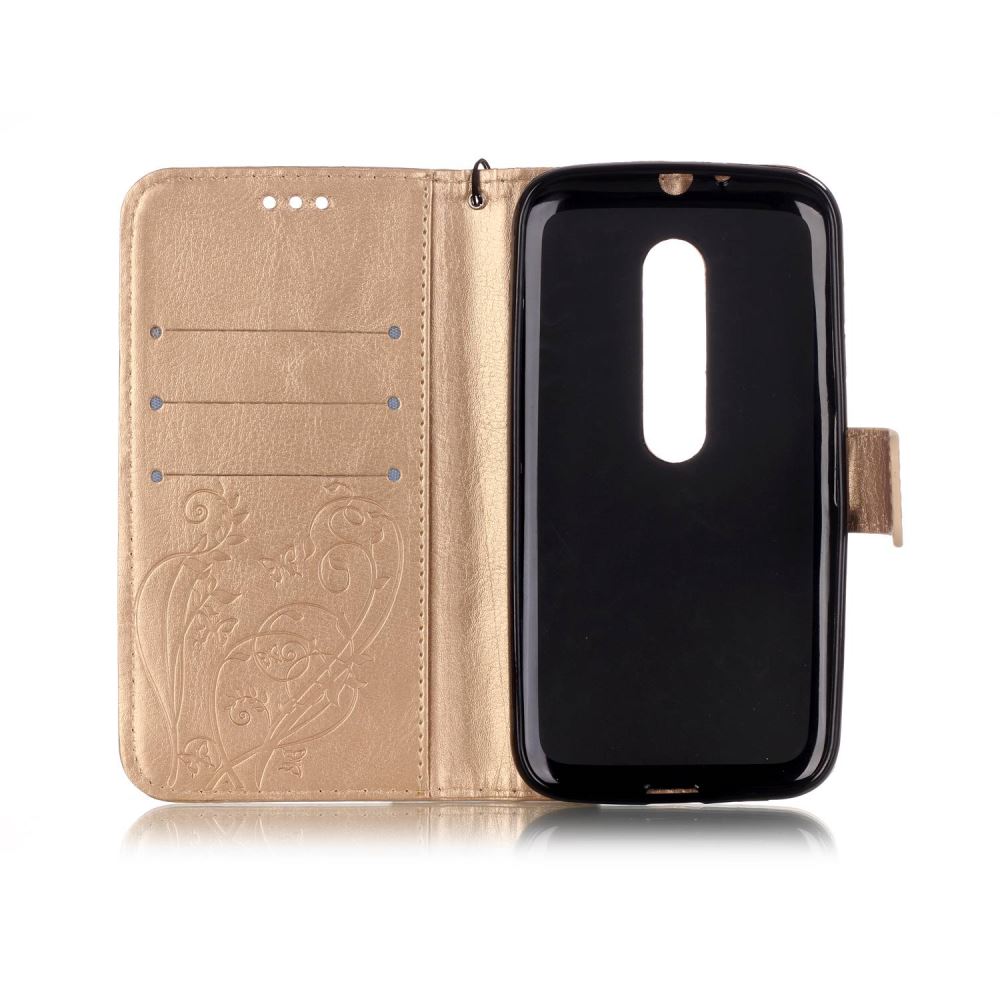 MOTO G3 case Premium leather Embossing  wallet flip case MOTO G 3rd Gen