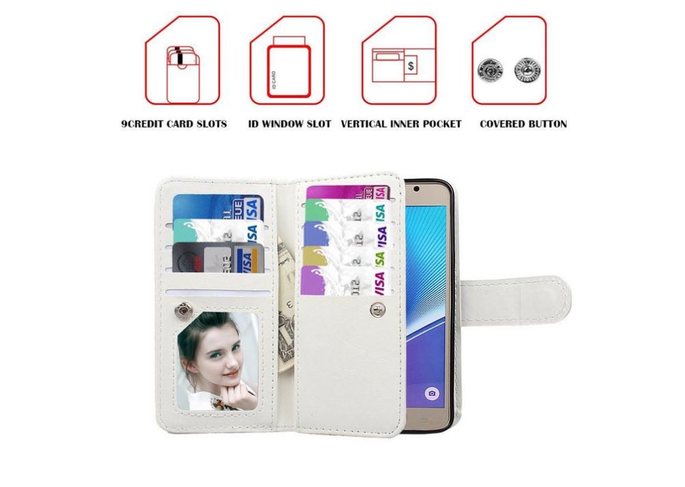 Note 5 case double wallet full cash leather detachable case Note 5 case double wallet full cash leather detachable case