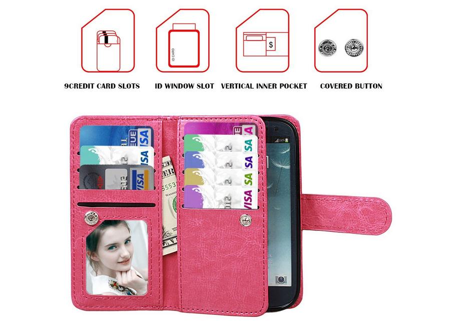 Galaxy S3 double wallet Full Cash leather detachable case Galaxy S3 double wallet Full Cash leather detachable case