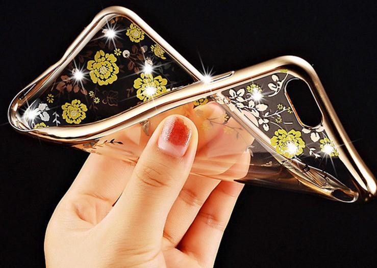 iPhone 6 6s Plus Case soft gel tpu luxury bling shiny floral case