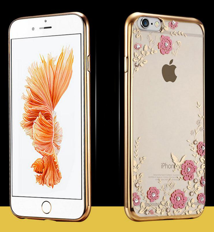iPhone 6 6s Plus Case soft gel tpu luxury bling shiny floral case