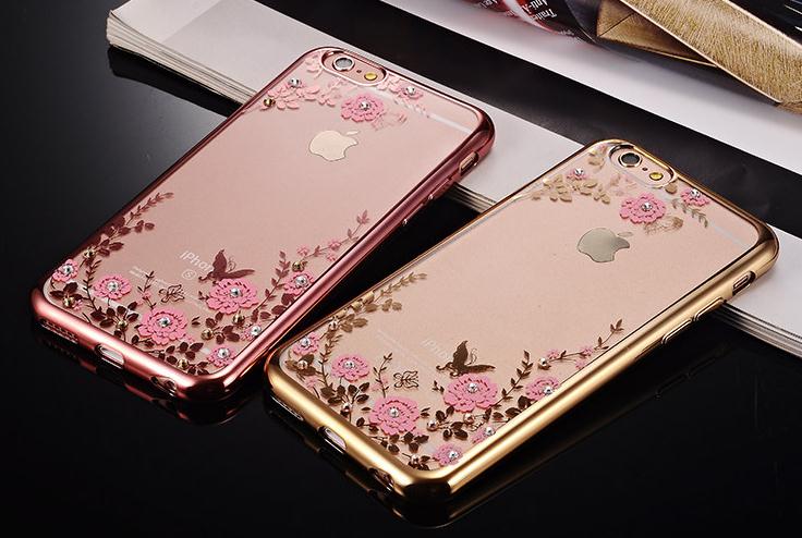 iPhone 6 6s soft gel tpu case luxury bling shiny floral case