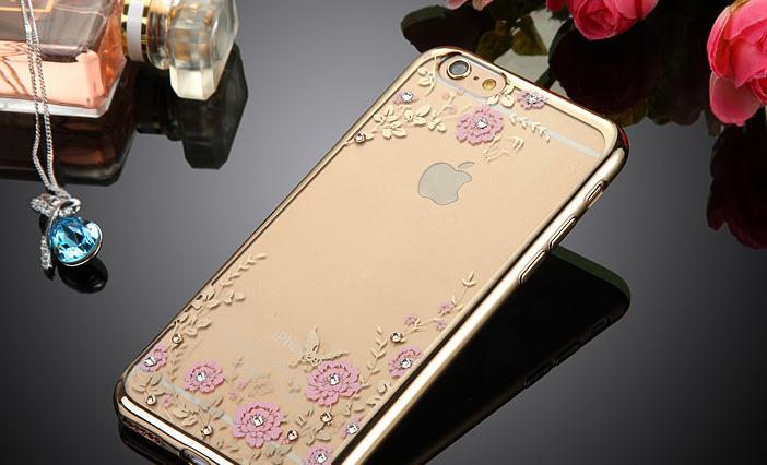 iPhone 6 6s soft gel tpu case luxury bling shiny floral case