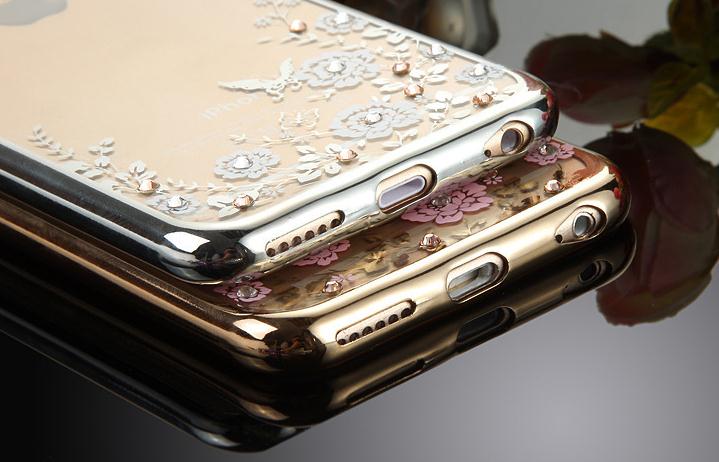 iPhone 6 6s Plus Case soft gel tpu luxury bling shiny floral case