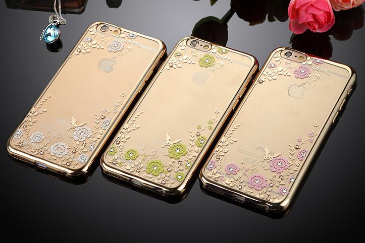 iPhone 6 6s Plus Case soft gel tpu luxury bling shiny floral case