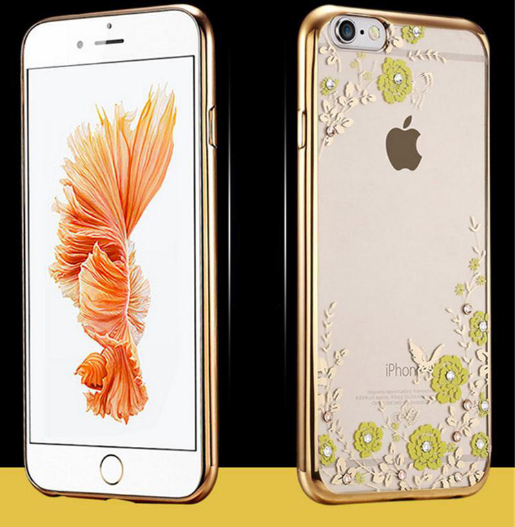 iPhone 6 6s soft gel tpu case luxury bling shiny floral case