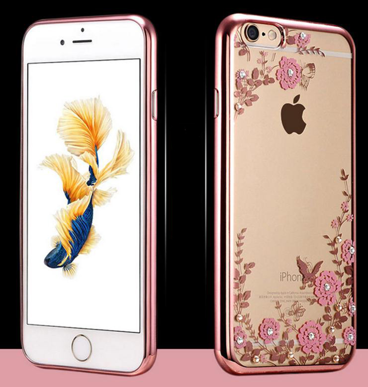 iPhone 6 6s soft gel tpu case luxury bling shiny floral case