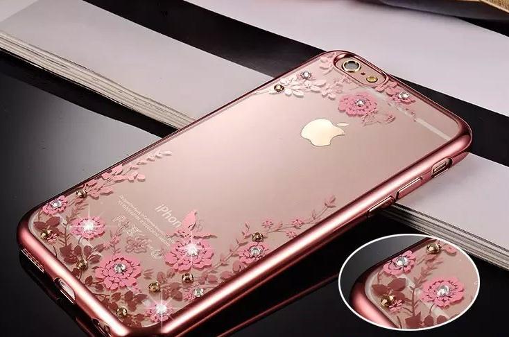 iPhone 6 6s soft gel tpu case luxury bling shiny floral case