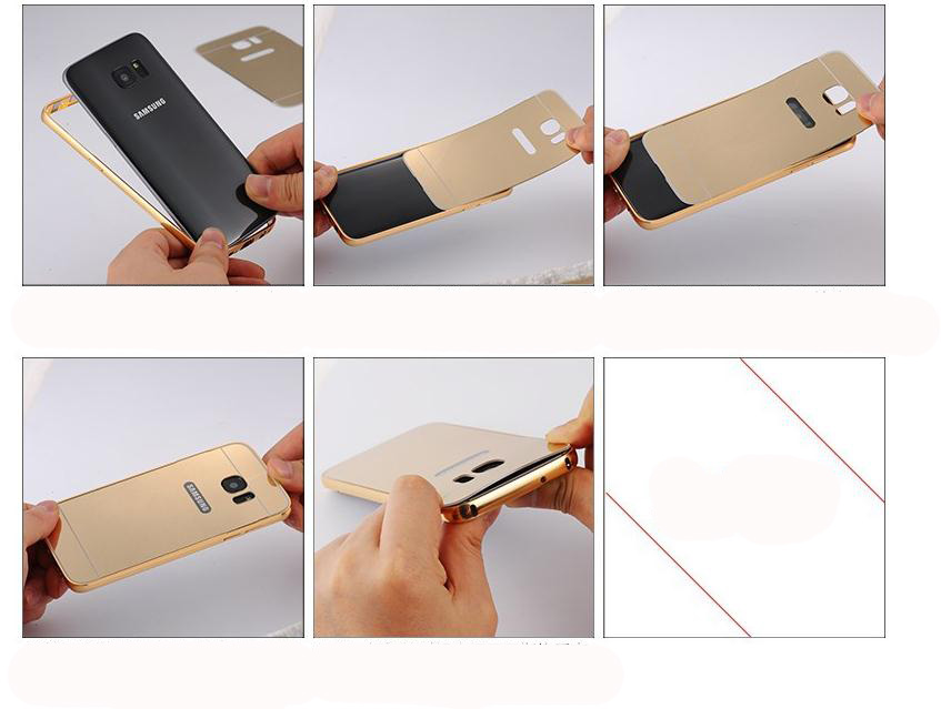 Galaxy S6 Slim Metal bumper with mirror back cover case Galaxy S6 Slim Metal bumper with mirror back cover case