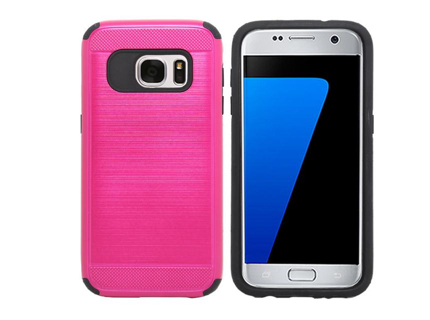 Galaxy S7 case shockproof heavy duty hybrid brushed metal case