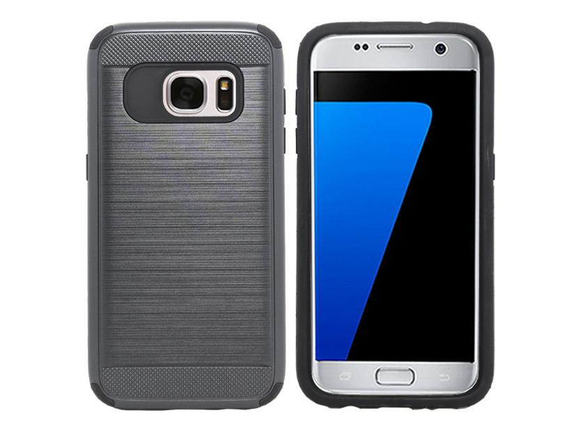 Galaxy S7 case shockproof heavy duty hybrid brushed metal case