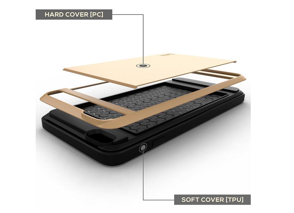 iPhone 7 case impact proof hybrid dual layer card holder cover case