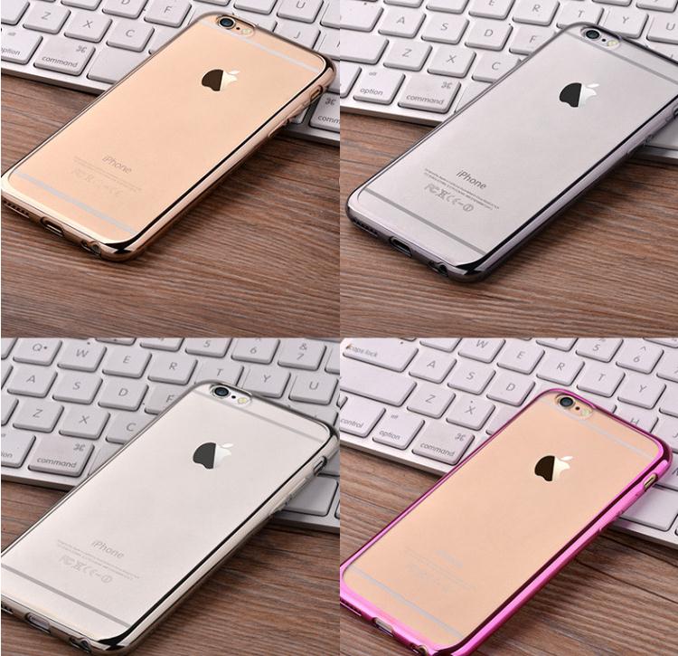 iPhone 7 case plating bumper with clear gel back cover case