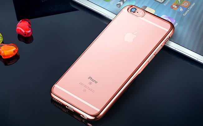 iPhone 7 case plating bumper with clear gel back cover case