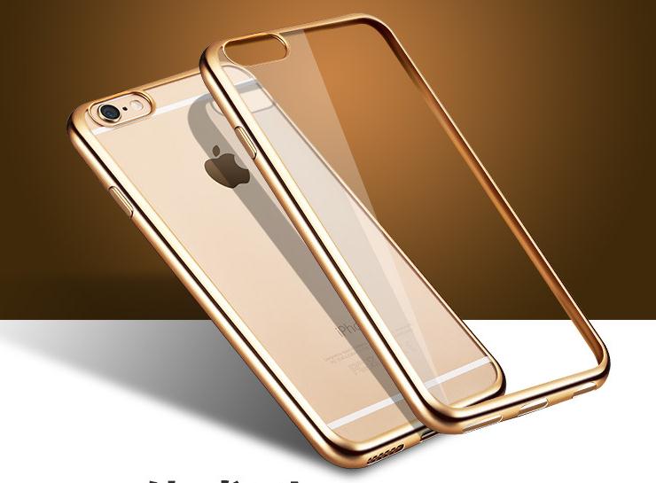 iPhone 7 case plating bumper with clear gel back cover case