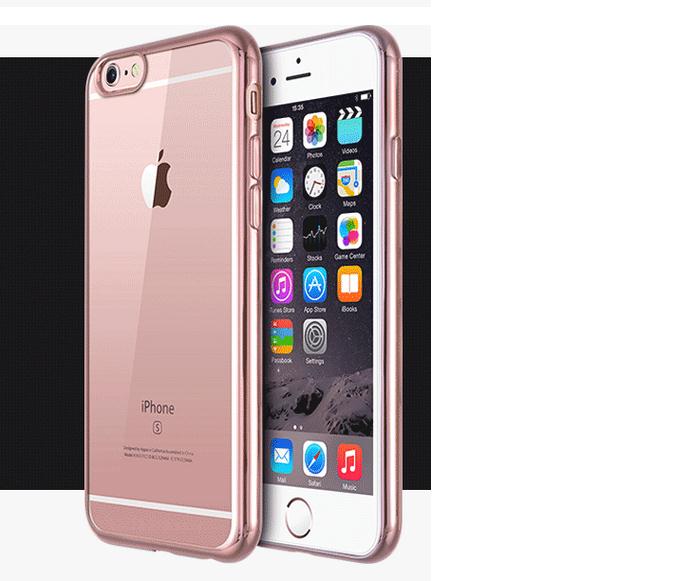 iPhone 7 case plating bumper with clear gel back cover case