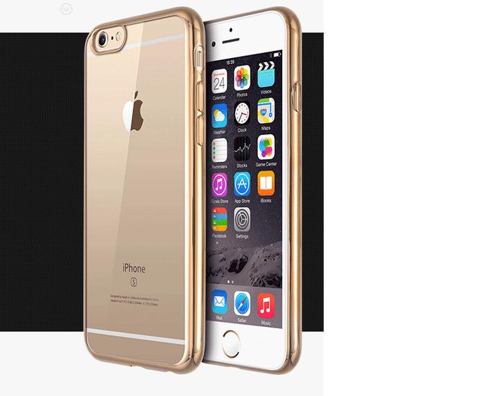 iPhone 7 case plating bumper with clear gel back cover case