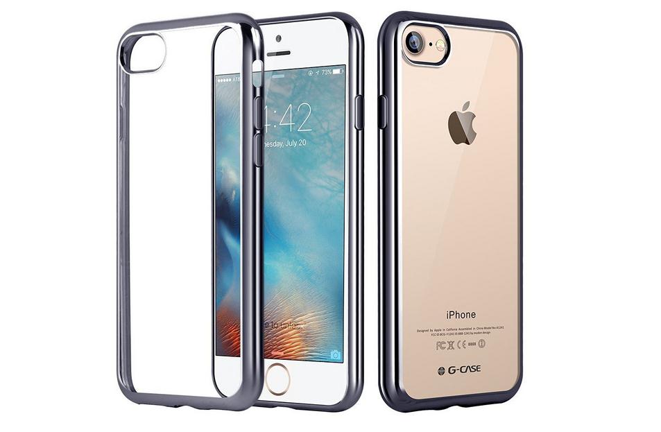 iPhone 7 Plus case plating bumper with clear gel back cover case