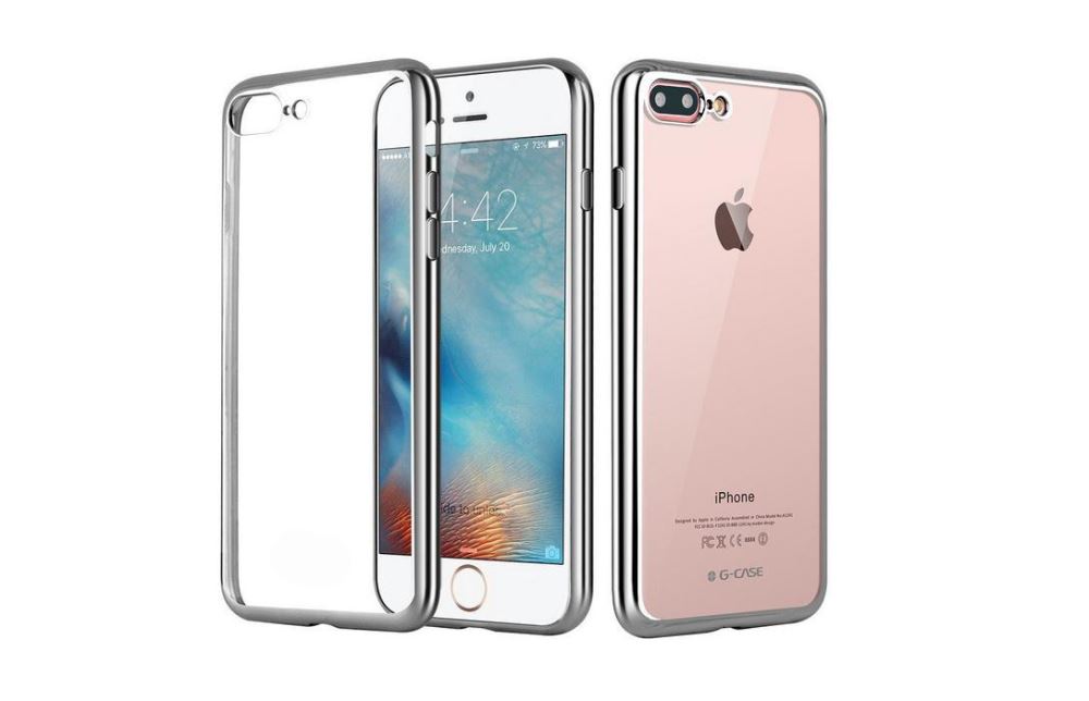 iPhone 7 Plus case plating bumper with clear gel back cover case