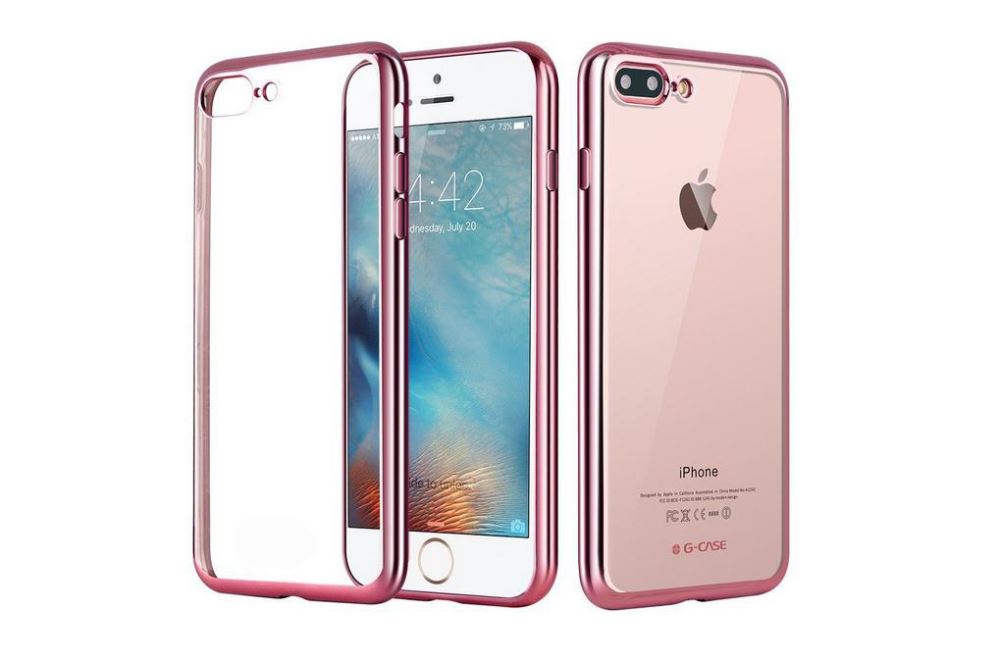 iPhone 7 Plus case plating bumper with clear gel back cover case