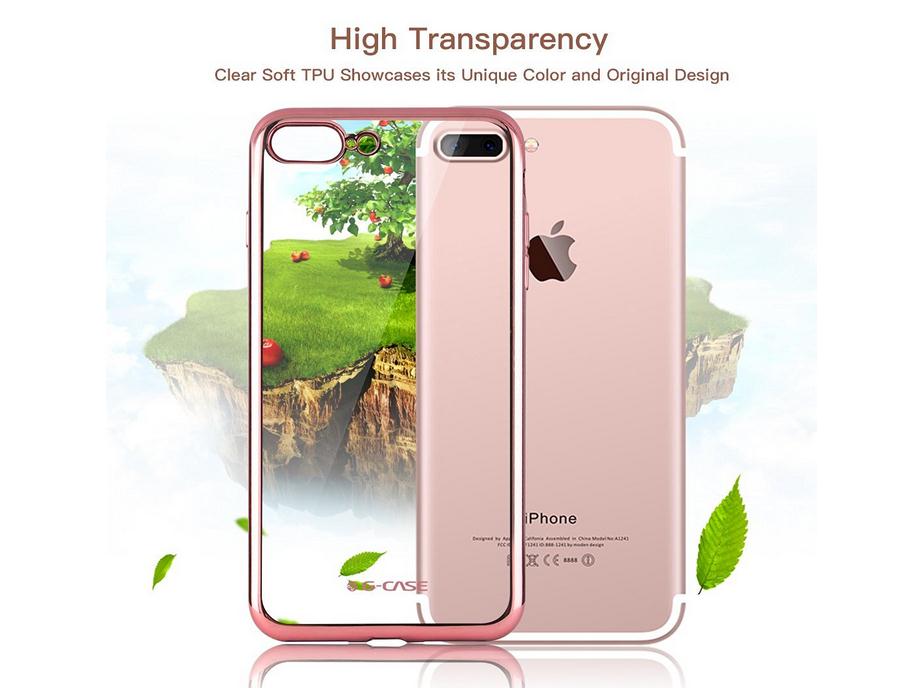 iPhone 7 Plus case plating bumper with clear gel back cover case