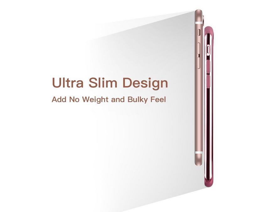 iPhone 7 Plus case plating bumper with clear gel back cover case