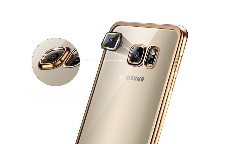 Galaxy S6 Edge case plating bumper with clear gel back cover case Galaxy S6 Edge case plating bumper with clear gel back cover case