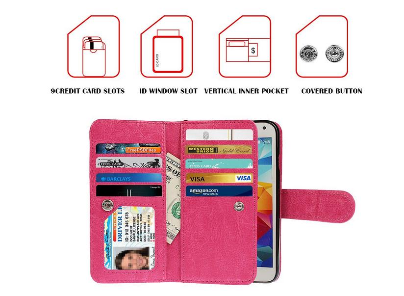 S6 edge Plus case double wallet leather detachable case