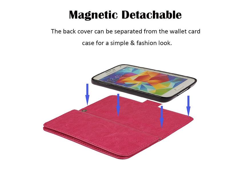 S6 edge Plus case double wallet leather detachable case