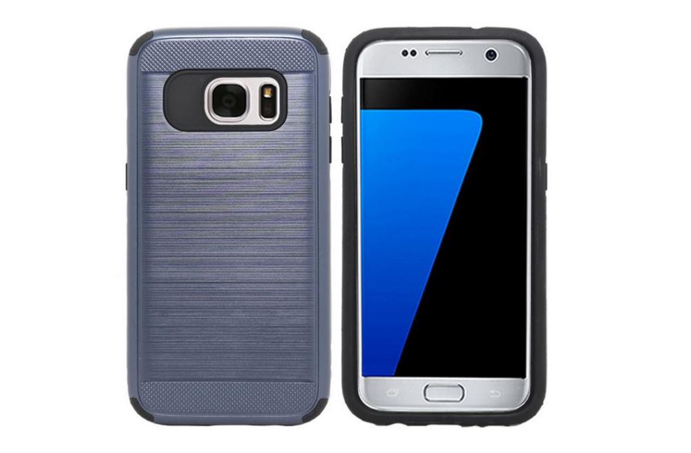 Galaxy S7 case shockproof heavy duty hybrid brushed metal case