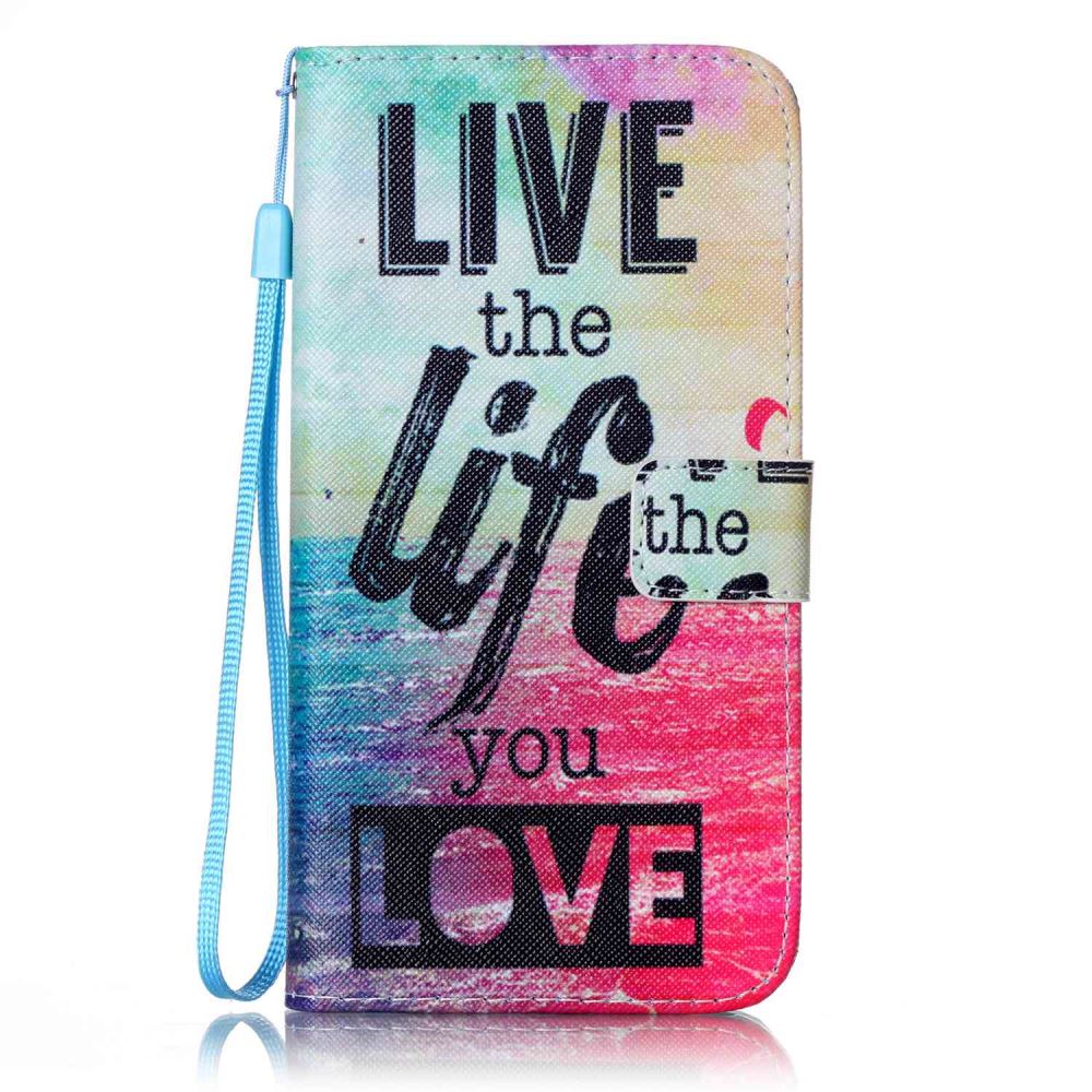 iPhone 7 Plus case wallet leather card holder cover case printed leather