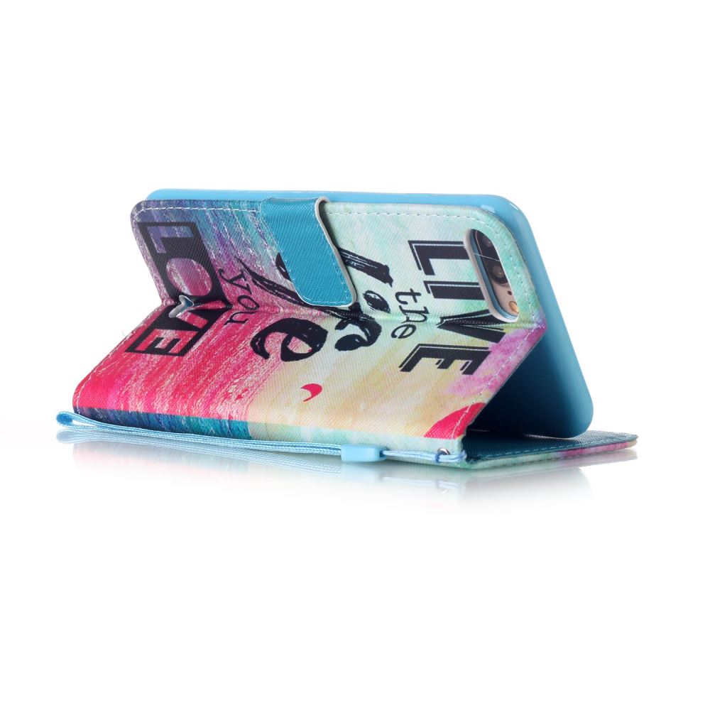 iPhone 7 Plus case wallet leather card holder cover case printed leather