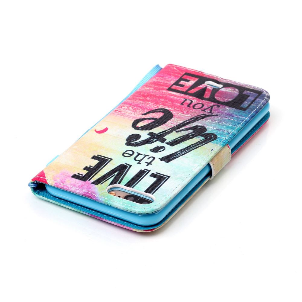 iPhone 7 Plus case wallet leather card holder cover case printed leather