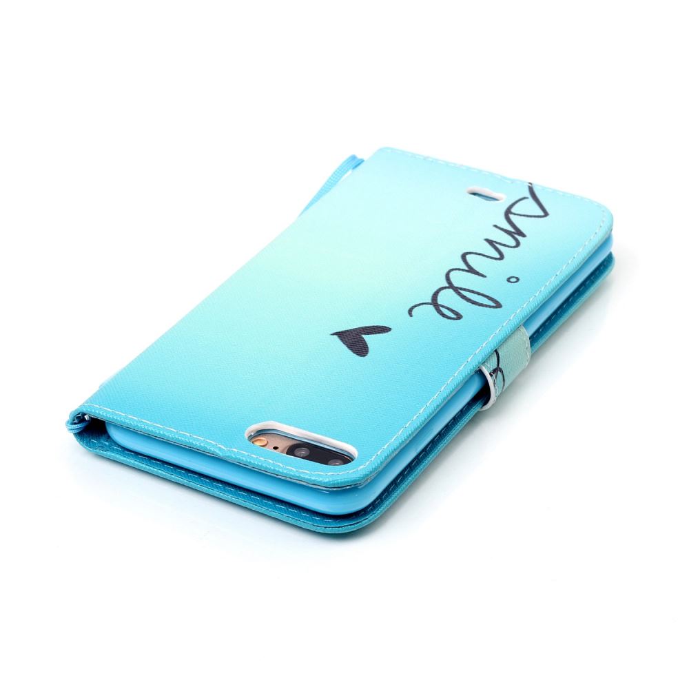 iPhone 7 Plus case wallet leather card holder cover case printed leather