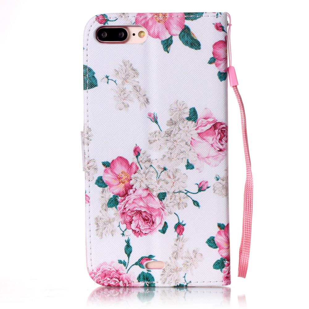 iPhone 7 Plus case wallet leather card holder cover case printed leather