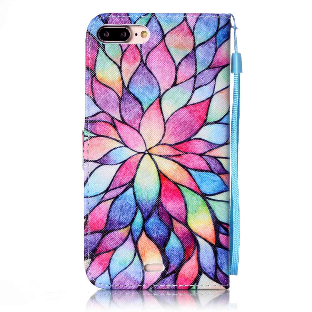 iPhone 7 Plus case wallet leather card holder cover case printed leather